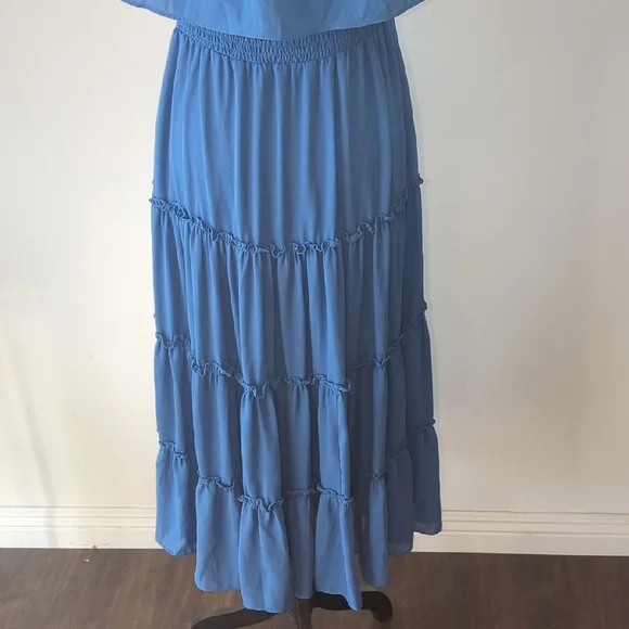 1. State Strapless Blue Maxi Dress Size Large - Picture 9 of 13